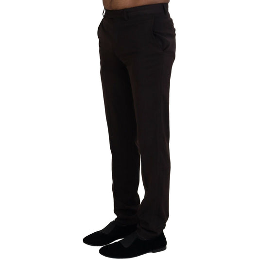 BENCIVENGA Elegant Brown Italian Dress Pants brown-straight-fit-formal-men-pants-1