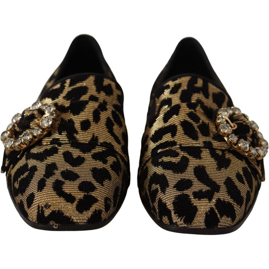 Dolce & GabbanaElegant Leopard Crystal Gem LoafersMcRichard Designer Brands£449.00