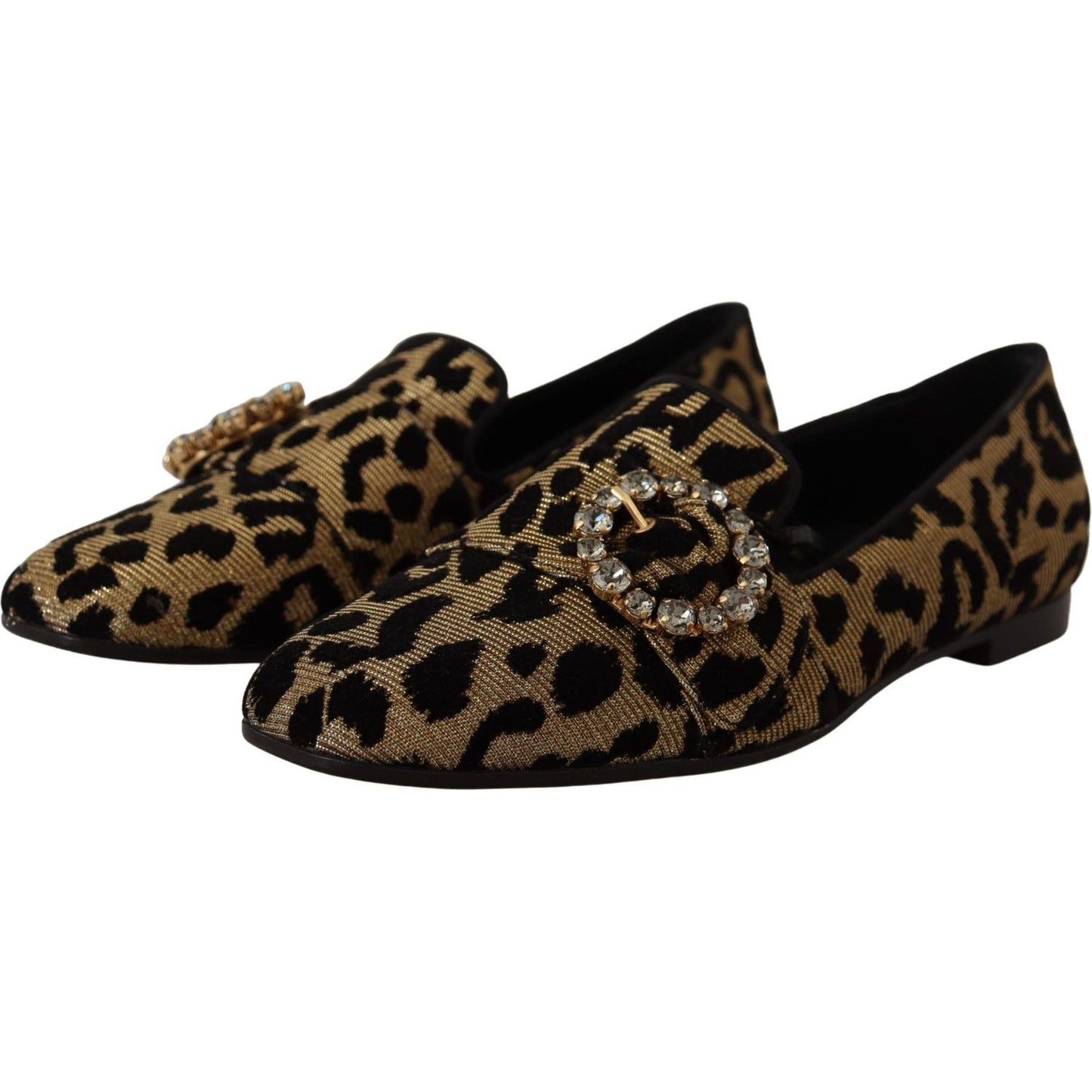 Dolce & Gabbana Elegant Leopard Crystal Gem Loafers gold-leopard-print-crystals-loafers-shoes IMG_0228-scaled-517fc90c-633.jpg