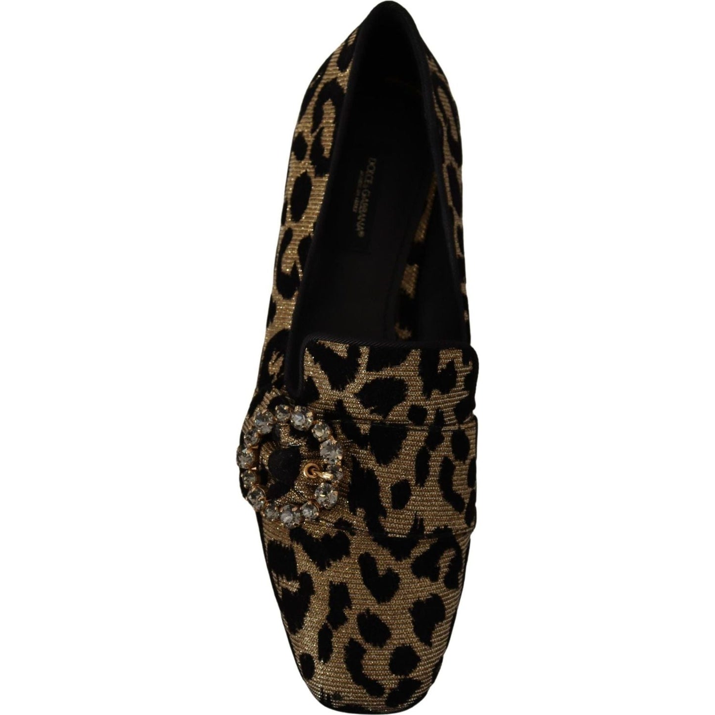 Dolce & Gabbana Elegant Leopard Crystal Gem Loafers gold-leopard-print-crystals-loafers-shoes IMG_0235-scaled-0e546b66-ac4.jpg
