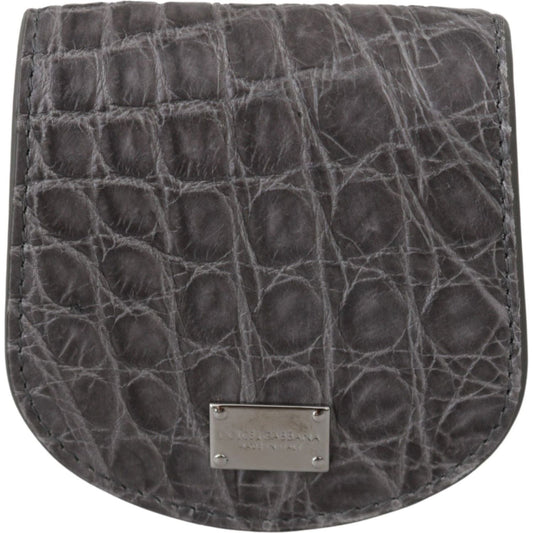Dolce & Gabbana Exotic Gray Leather Condom Case Wallet Condom Case gray-exotic-skin-condom-case-holder-pocket-wallet