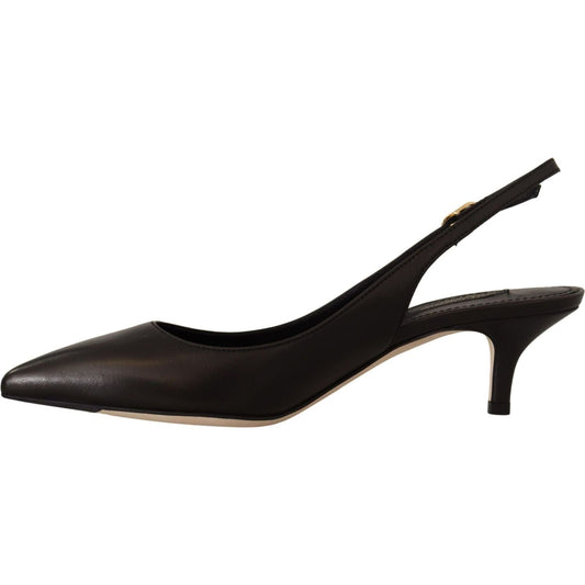 Dolce & Gabbana Elegant Black Leather Slingbacks Heels black-leather-slingbacks-heels-pumps-shoes IMG_0241-scaled-206ce55c-03d.jpg