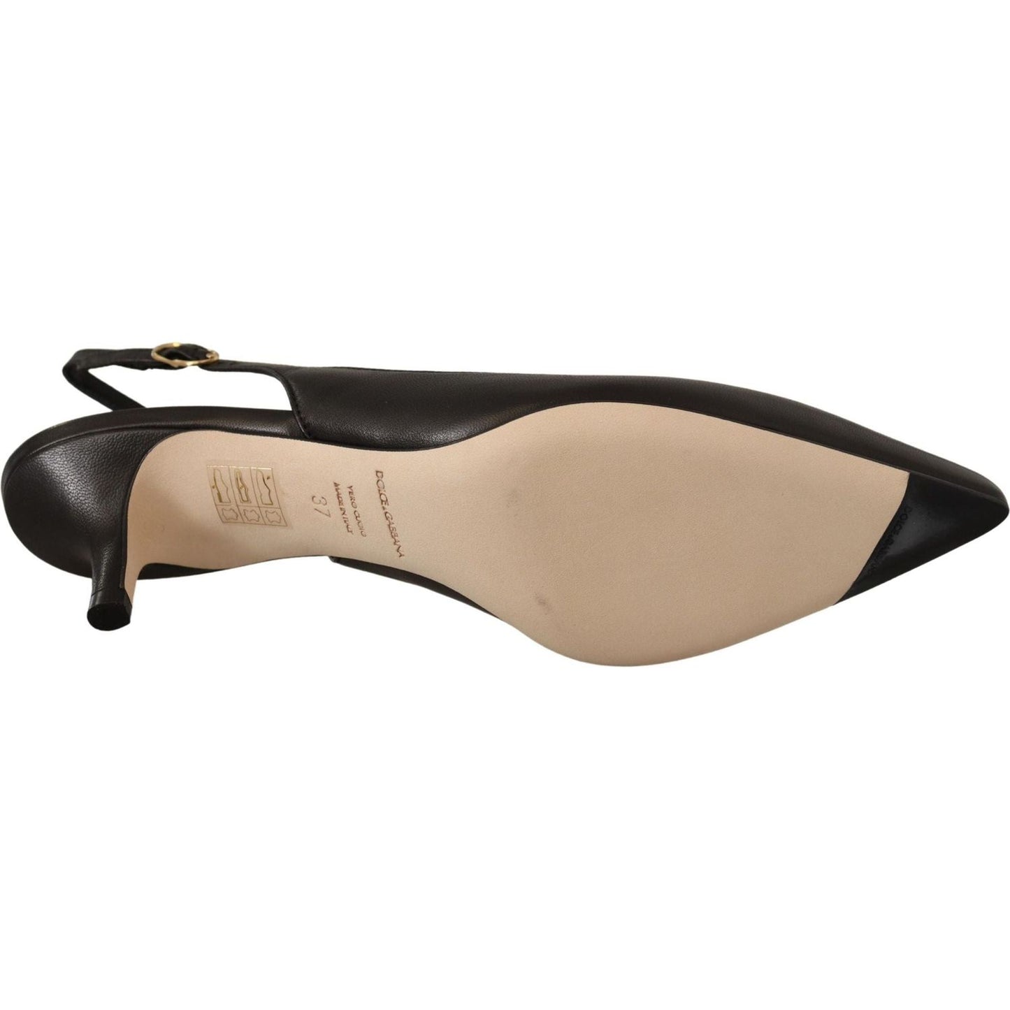 Dolce & Gabbana Elegant Black Leather Slingbacks Heels black-leather-slingbacks-heels-pumps-shoes