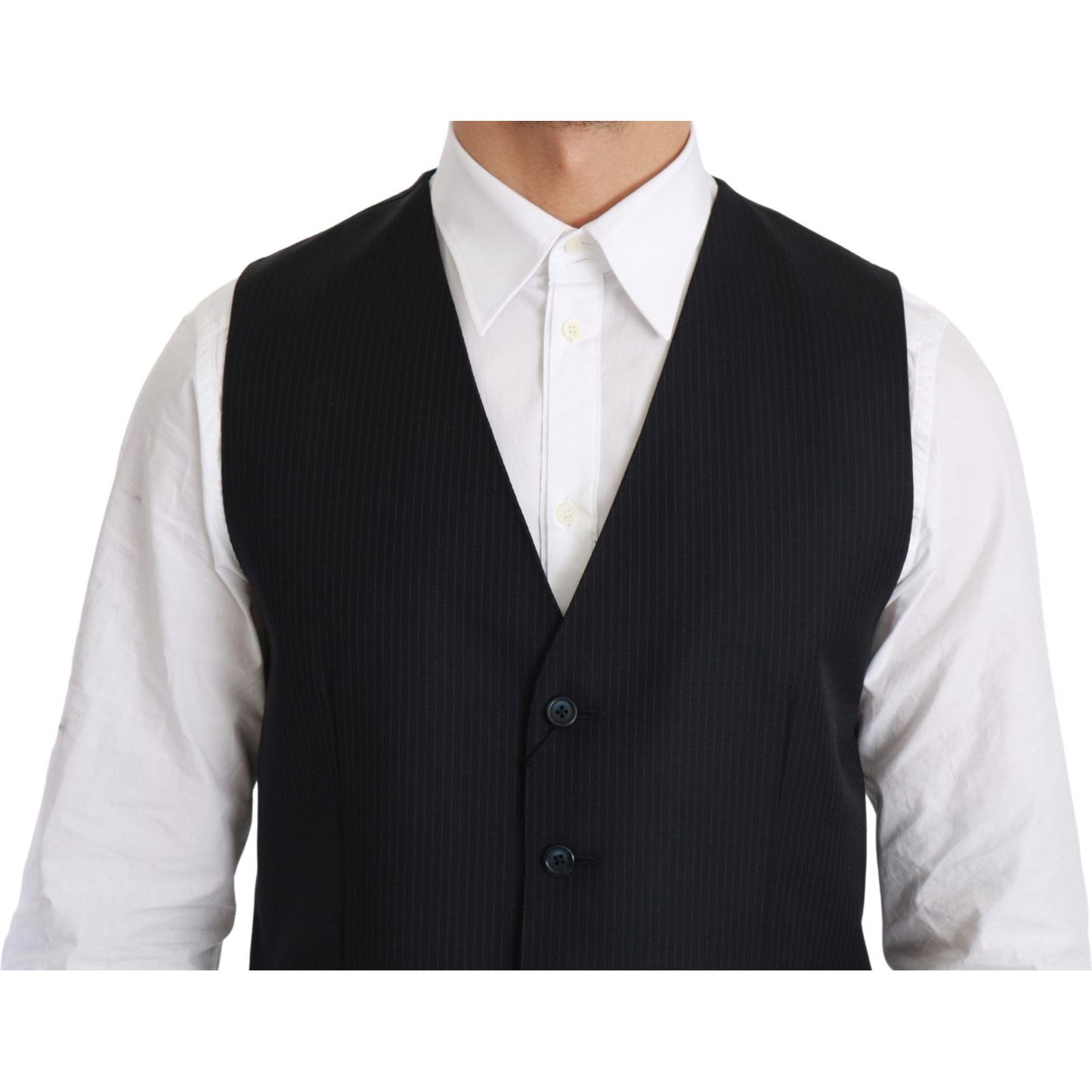 Dolce & Gabbana Elegant Blue Striped Dress Vest blue-waistcoat-formal-stretch-wool-vest IMG_0251-scaled-2435498a-cf9.jpg