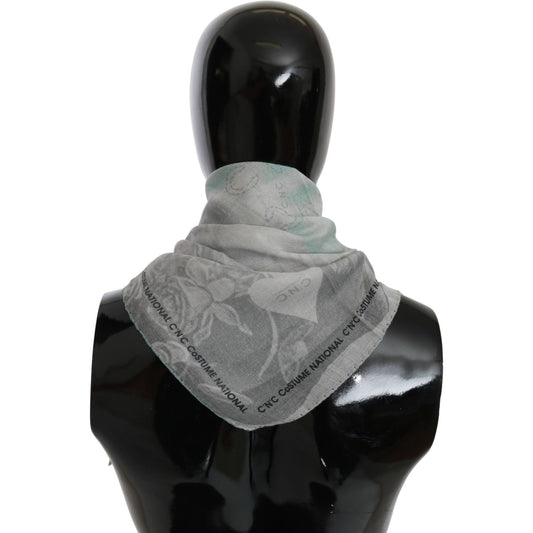 Costume National Elegant Gray Silk Scarf for Women Silk Wrap Shawls gray-silk-shawl-foulard-wrap-scarf
