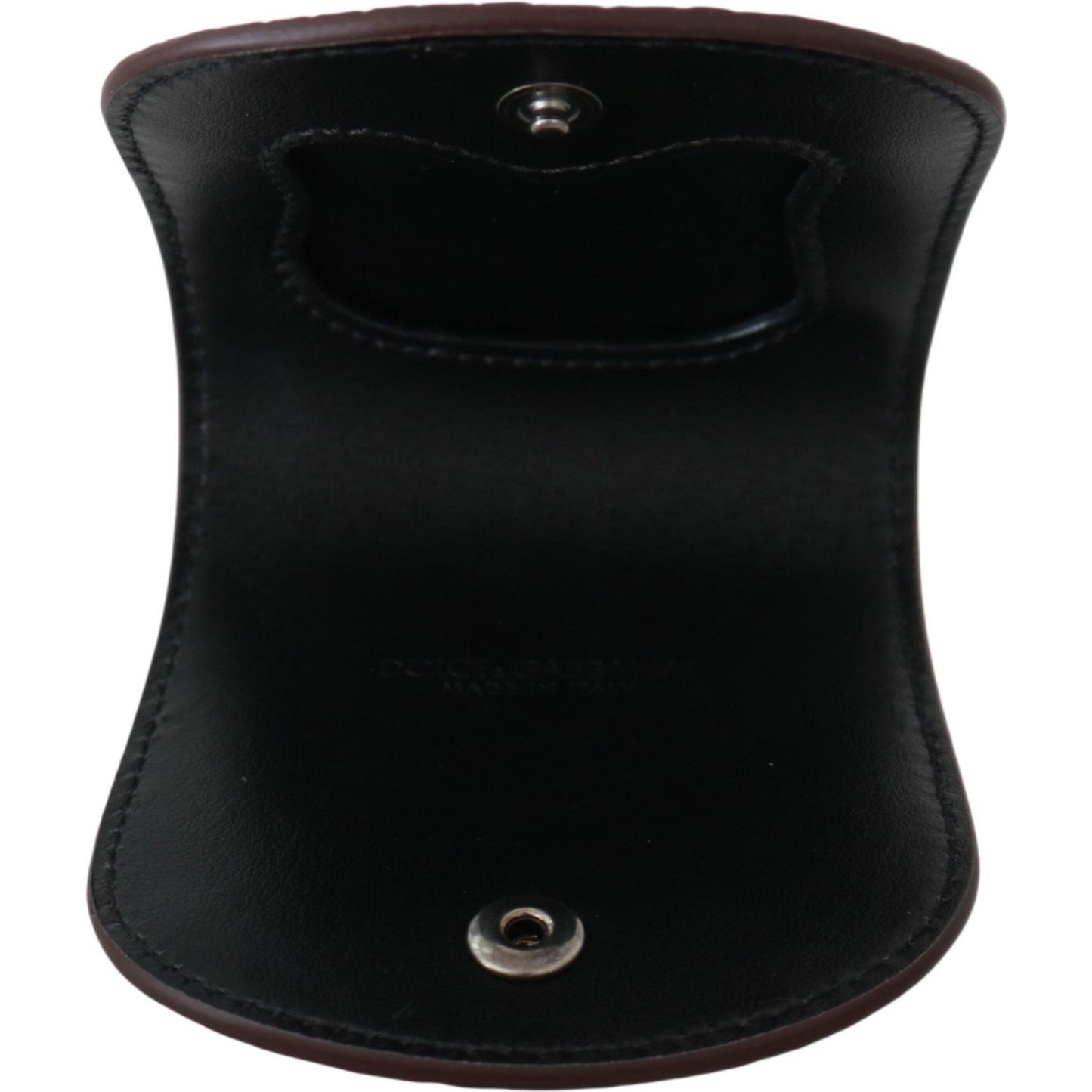 Dolce & Gabbana Refined Caimano Leather Coin Case Condom Case brown-exotic-skin-pocket-condom-case-holder