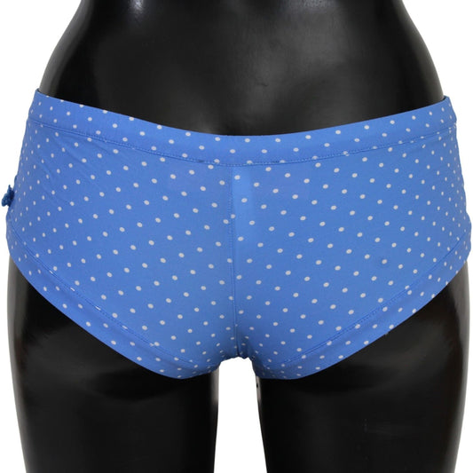 Ermanno Scervino Chic Blue Dotted Designer Bikini Set blue-shorts-beachwear-bikini-bottoms-swimsuit