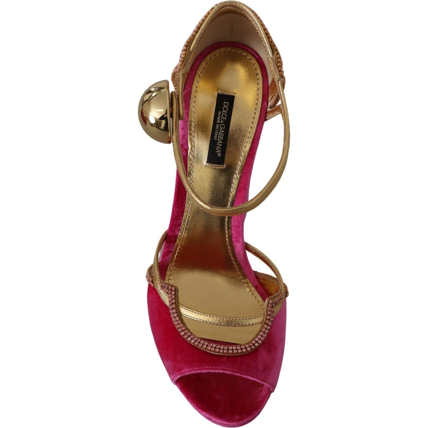 Dolce & Gabbana Ethereal Pink Velvet Crystal Sandals pink-velvet-crystal-ankle-strap-sandals-shoes IMG_0270-scaled-31ca0d9d-508.jpg