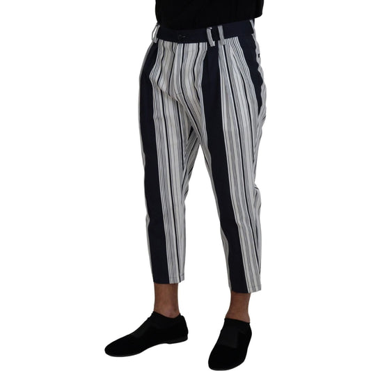 Dolce & Gabbana Elegant Striped Cotton Pants for Men white-cotton-striped-cropped-pants IMG_0282-scaled-da0c4776-9e5.jpg
