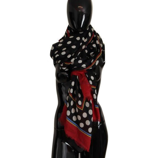 Dolce & Gabbana Elegant Silk-Cashmere Polka Dot Scarf multicolor-polka-dots-neck-wrap-shawl-scarf