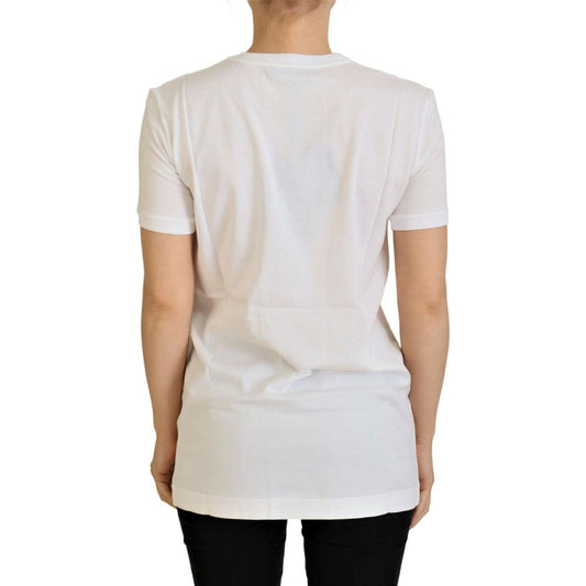 Dolce & Gabbana Elegant White Crew Neck Tee with Colorful Print white-cotton-dg-loves-sud-t-shirt