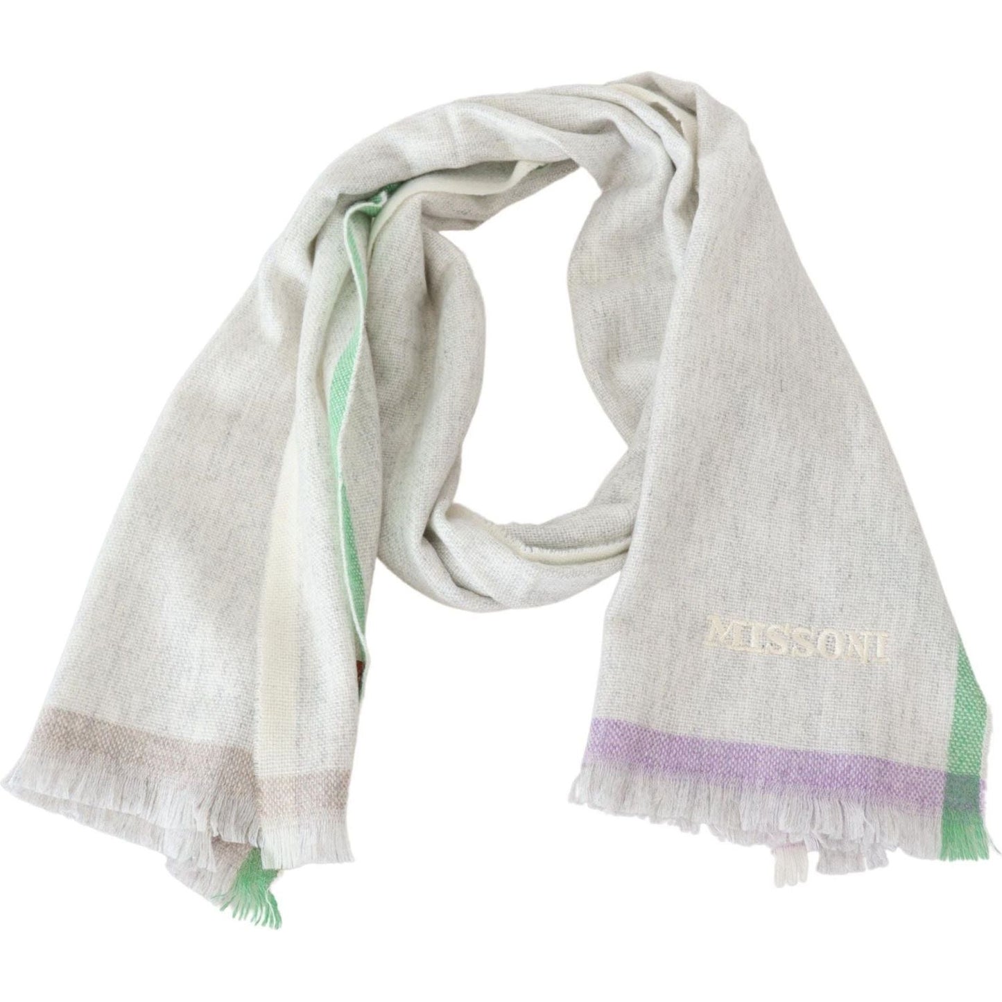 Missoni Multicolor Cashmere Line Pattern Scarf multicolor-lined-cashmere-unisex-wrap-scarf-1
