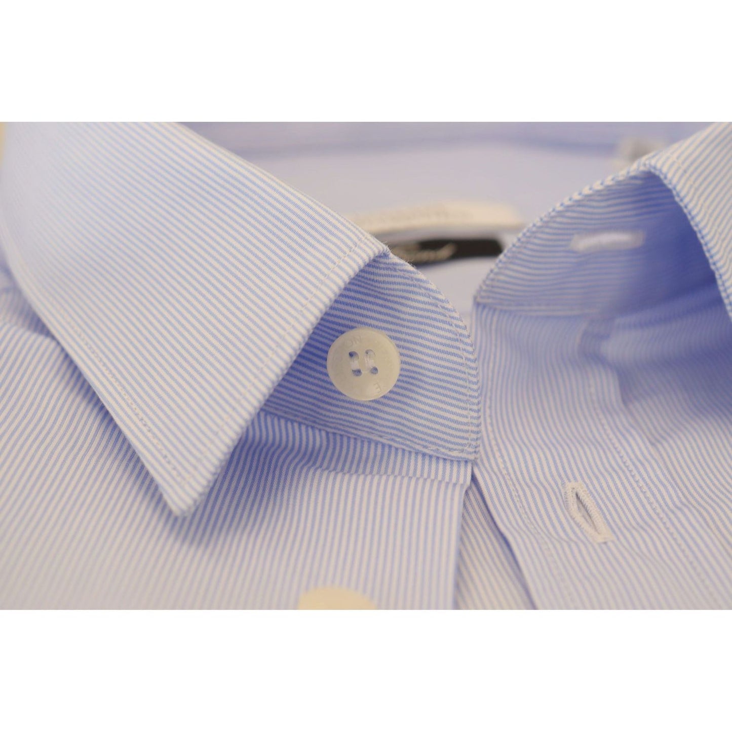 Versace Collection Elegant Light Blue Dress Shirt light-blue-cotton-formal-men-shirt