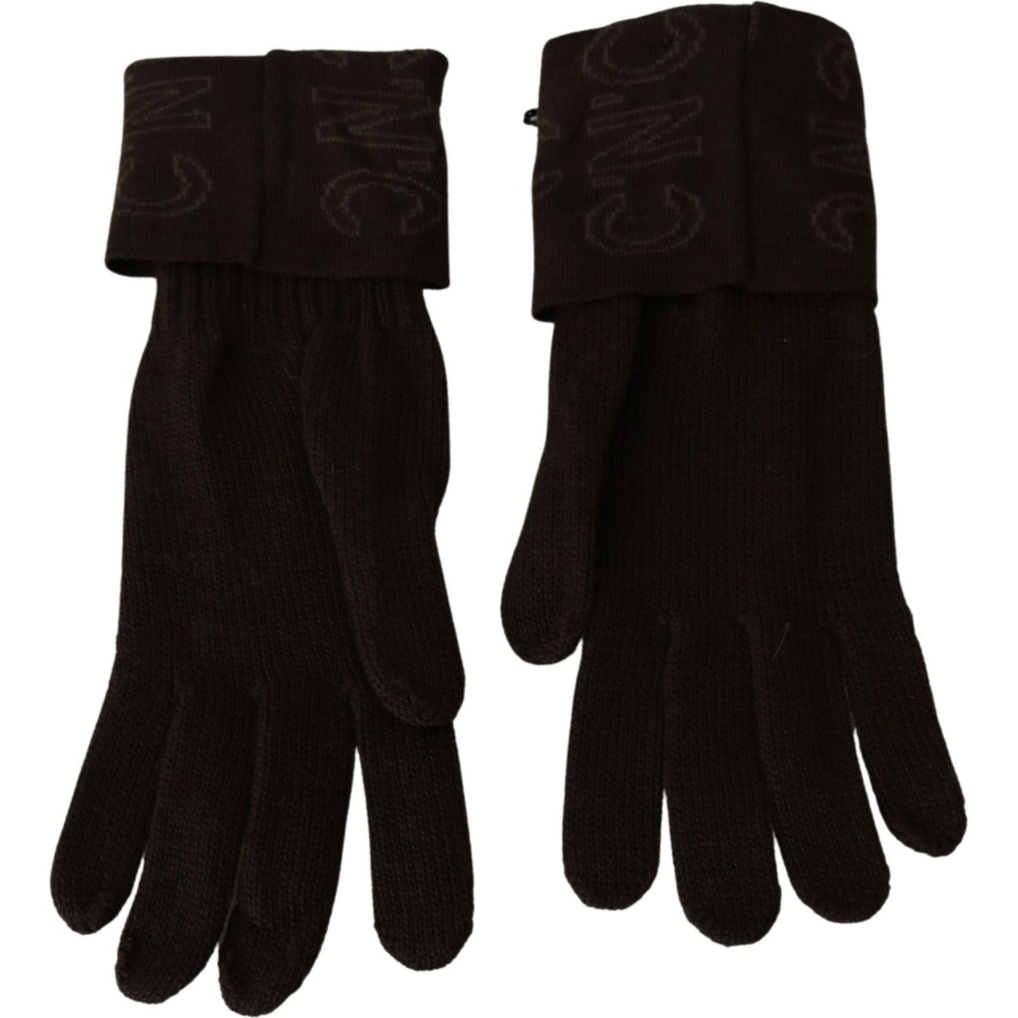 Costume National Elegant Brown Knitted Gloves brown-wool-knitted-one-size-wrist-length-gloves