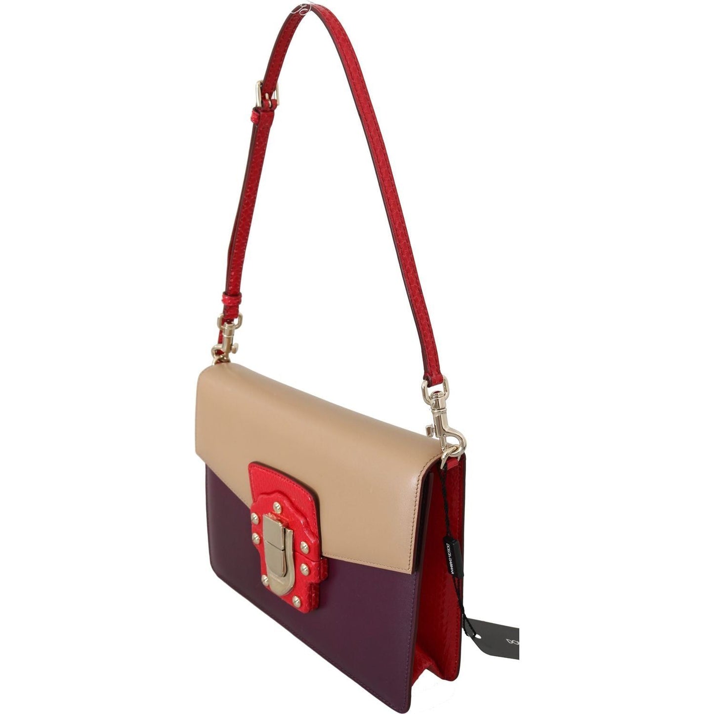 Dolce & Gabbana Exquisite LUCIA Leather Shoulder Bag Purse purple-beige-red-leather-crossbody-purse-bag IMG_0374-2-scaled-6783ffb1-76b.jpg