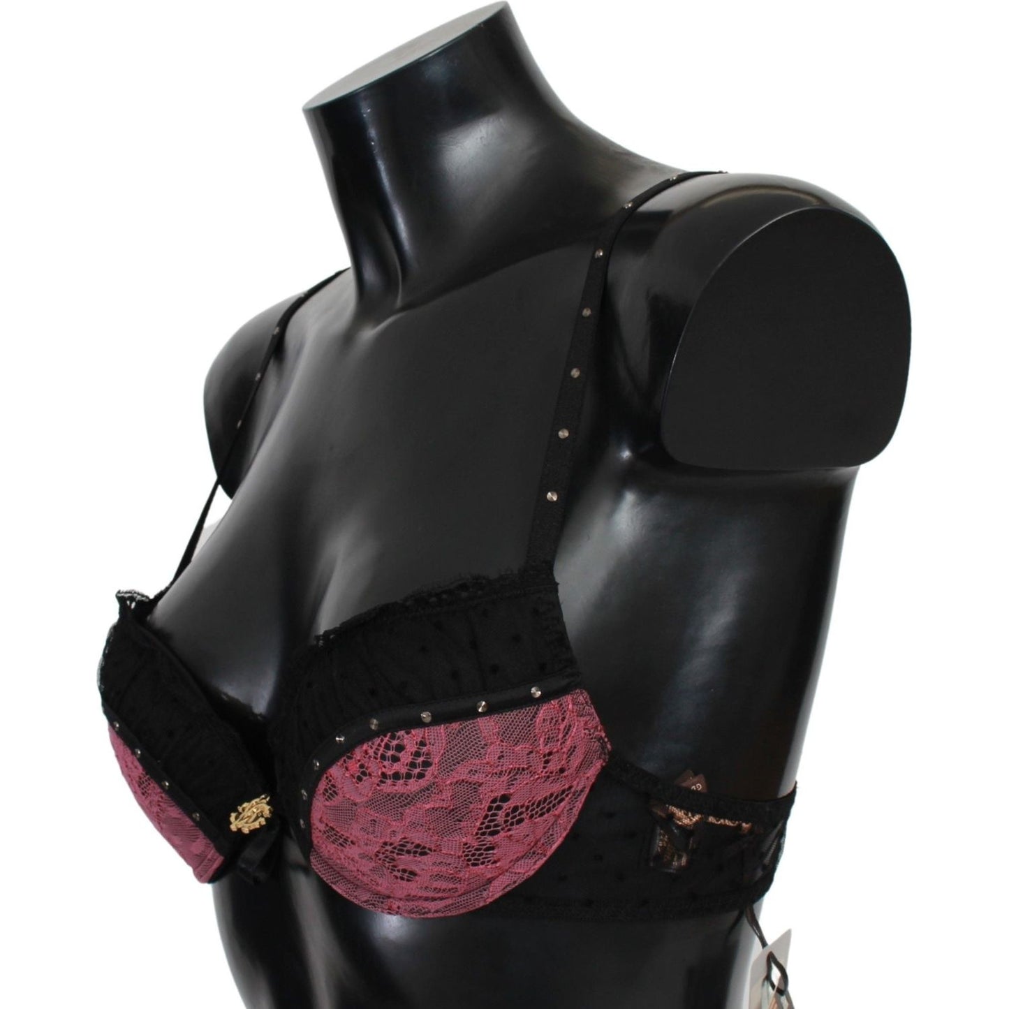 Roberto Cavalli Elegant Black Lace Push-Up Bra black-pink-lace-push-up-bra-underwear IMG_0386-163bd358-325.jpg