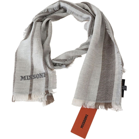 Missoni Multicolor Wool Stripe Fringe Scarf Unisex multicolor-striped-wool-unisex-neck-wrap-scarf-2