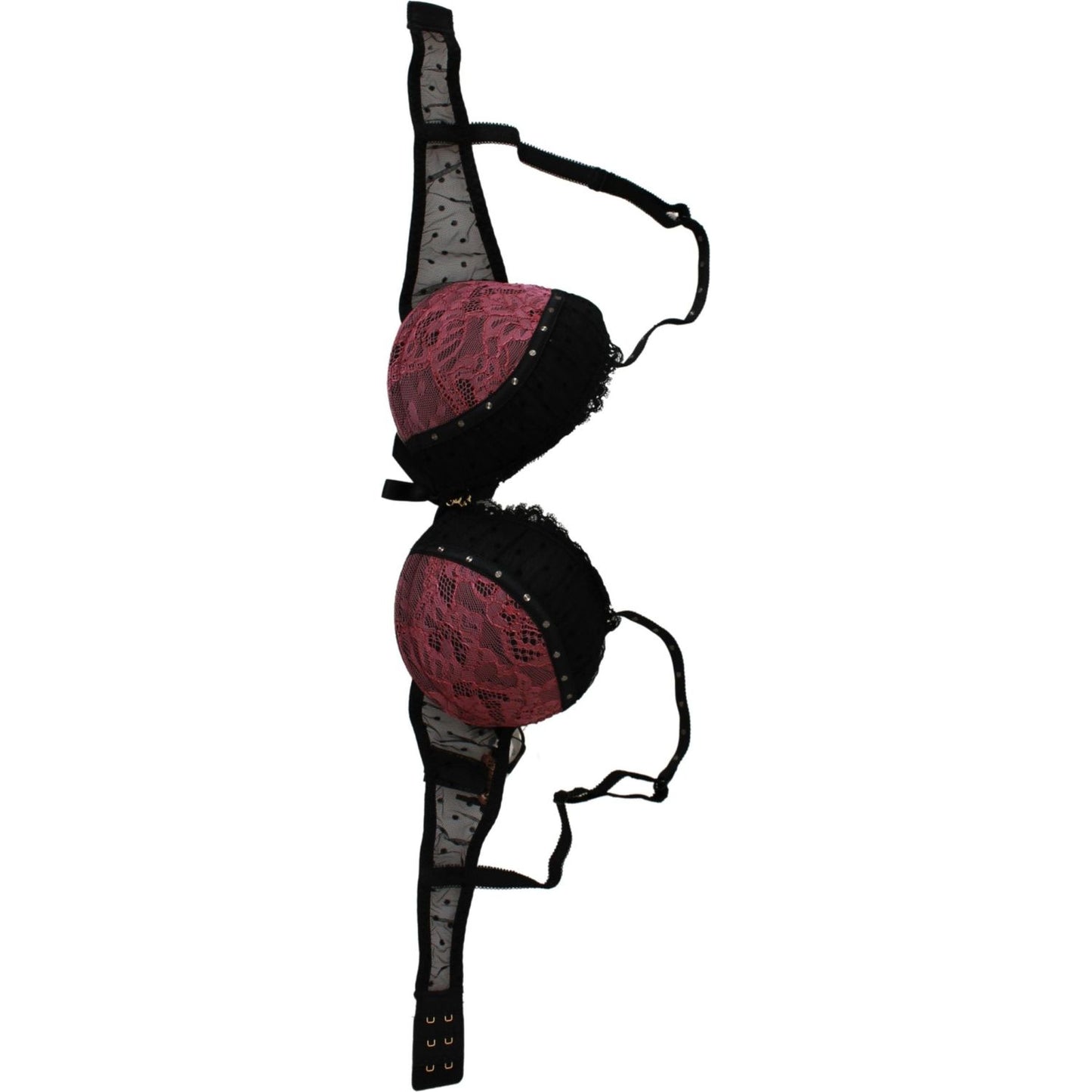 Roberto Cavalli Elegant Black Lace Push-Up Bra black-pink-lace-push-up-bra-underwear IMG_0388-scaled-544f7c51-fe2.jpg