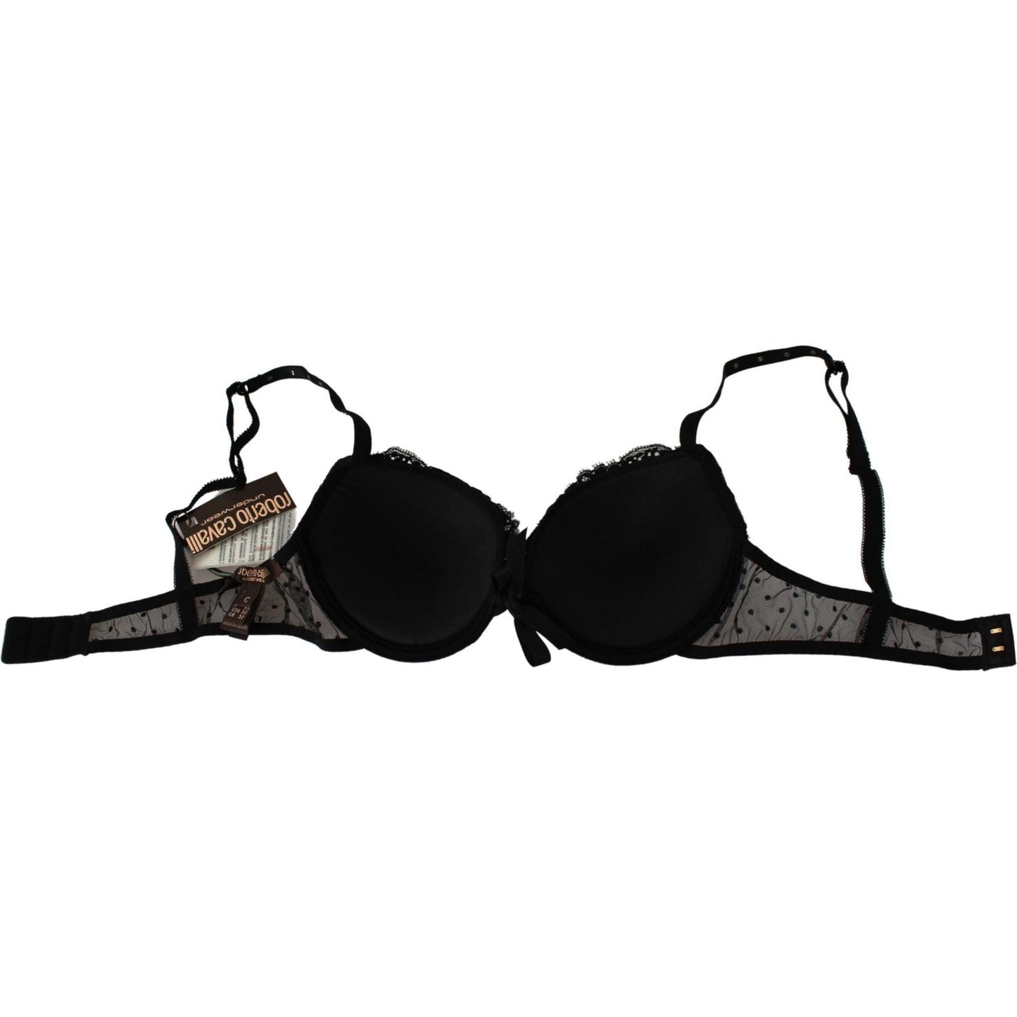 Roberto Cavalli Elegant Black Lace Push-Up Bra black-pink-lace-push-up-bra-underwear IMG_0389-scaled-634fa546-f72.jpg
