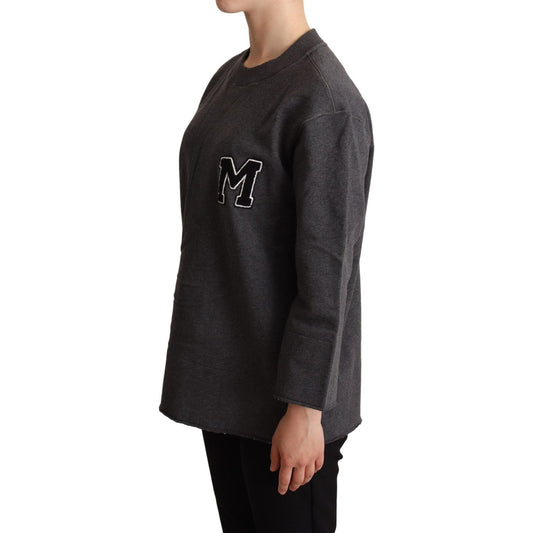 Dolce & Gabbana Chic Gray Embroidered Cotton Sweater gray-embroidered-women-pullover-sweater IMG_0405-scaled-c62c59ed-cdf.jpg