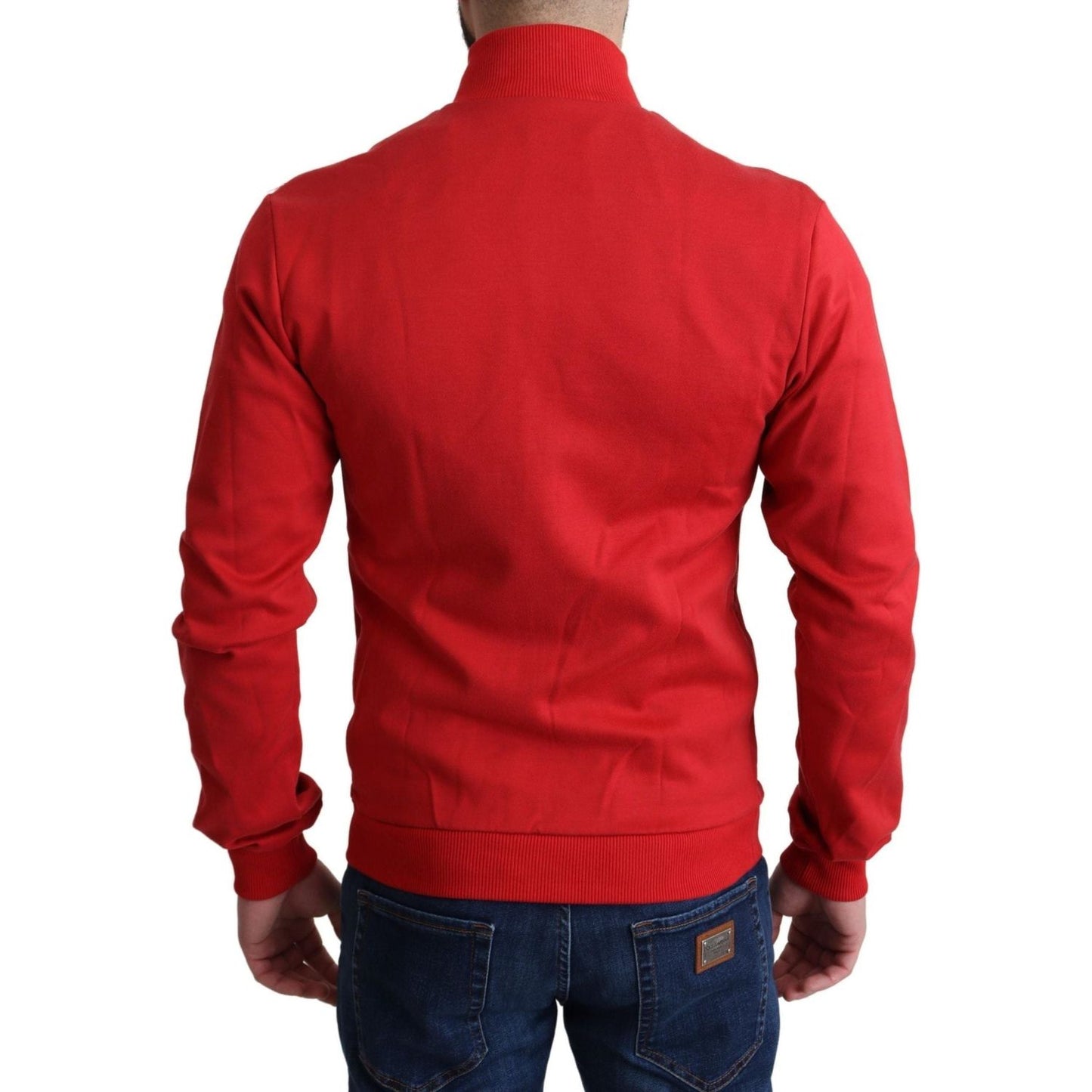 Dolce & Gabbana Chic Red Turtle Neck Zip Cardigan Sweater red-dg-motor-club-zippered-cardigan-sweater