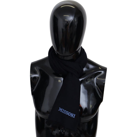 Missoni Elegant Black Wool Unisex Scarf black-100-wool-knit-unisex-neck-wrap-shawl-scarf-1 IMG_0470-scaled-e609e060-65f.jpg