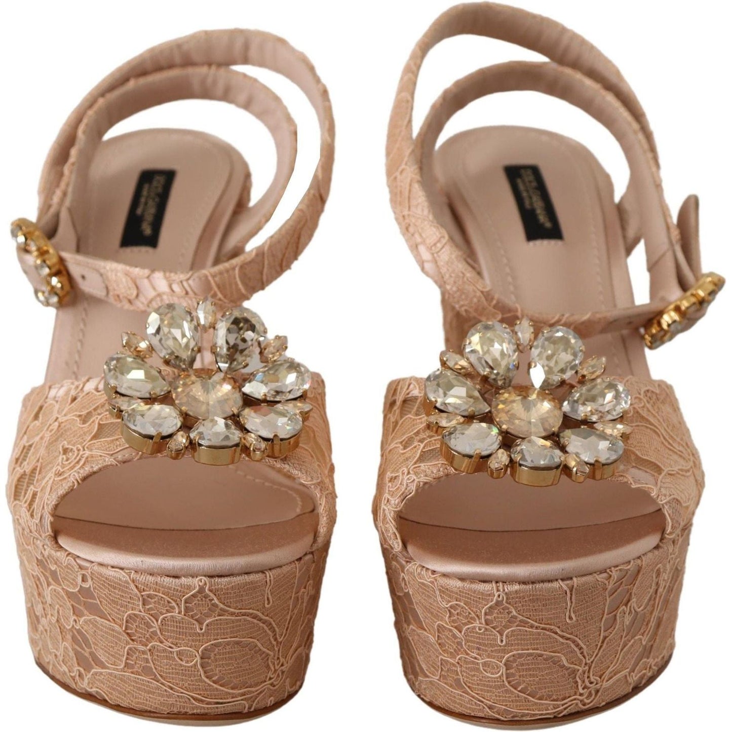 Dolce & Gabbana Elegant Pink Platform Heels pink-lace-taormina-platform-sandals-shoes