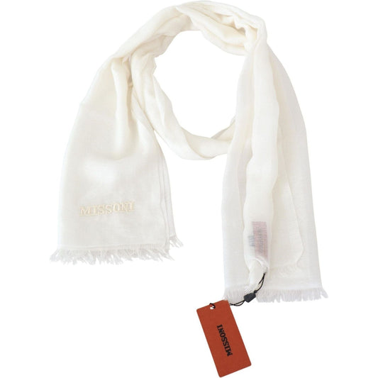 Missoni Elegant Cashmere Patterned Scarf - Unisex Luxury Accessory Cashmere Scarf white-cashmere-unisex-neck-wrap-fringes-scarf-1