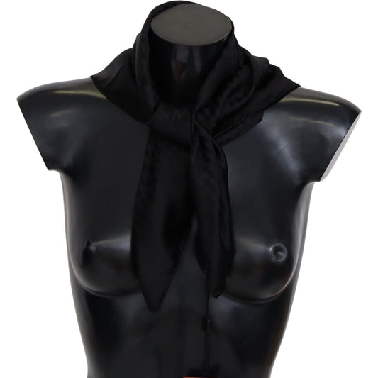 Missoni Elegant Black Wool Scarf with Embroidered Logo black-wool-knit-unisex-neck-wrap-shawl-scarf-2