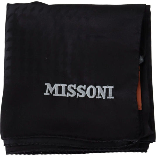 Missoni Elegant Black Wool Scarf with Embroidered Logo black-wool-knit-unisex-neck-wrap-shawl-scarf-2 IMG_0514-2fb6f353-877.jpg