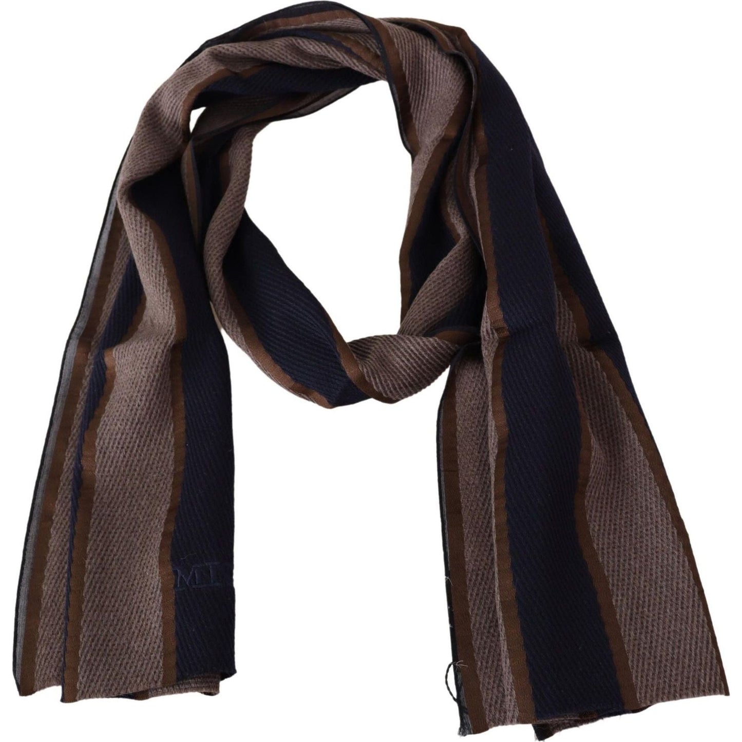 Missoni Elegant Striped Wool Scarf brown-wool-striped-unisex-neck-wrap-shawl-scarf