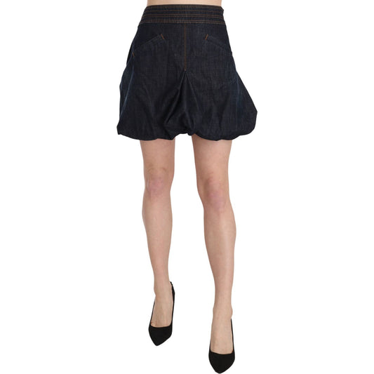 Exte Chic Dark Blue A-Line Mini Skirt blue-jeans-denim-cotton-stretch-a-line-mini
