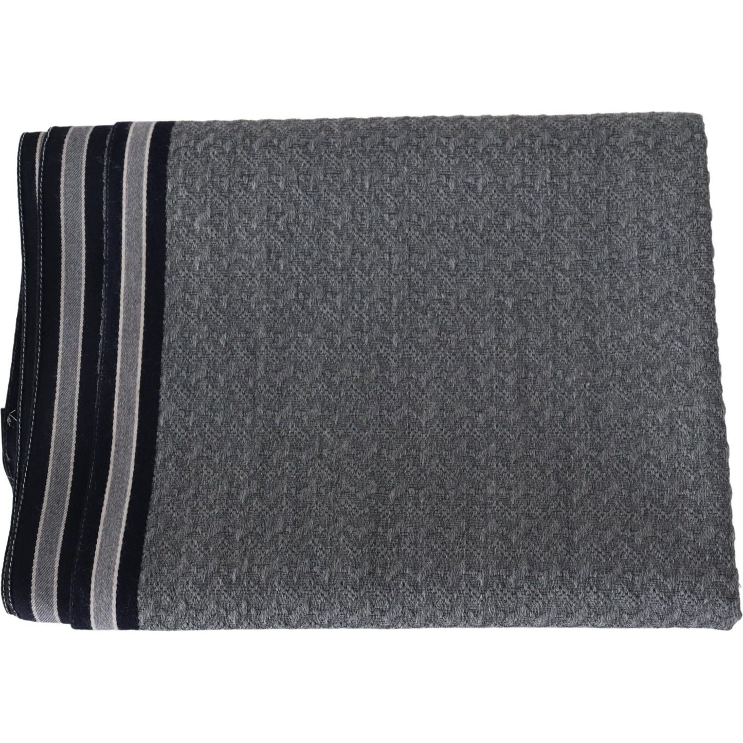 Missoni Elegant Gray Wool Scarf with Signature Stripes gray-stripes-pattern-100-wool-unisex-neck-wrap-scarf