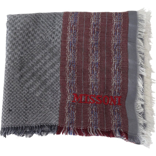 Missoni Elegant Wool Striped Logo Scarf multicolor-wool-striped-unisex-neck-wrap-shawl-scarf-2