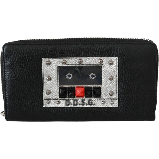 Dolce & GabbanaElegant Black Leather Zip Continental WalletMcRichard Designer Brands£569.00