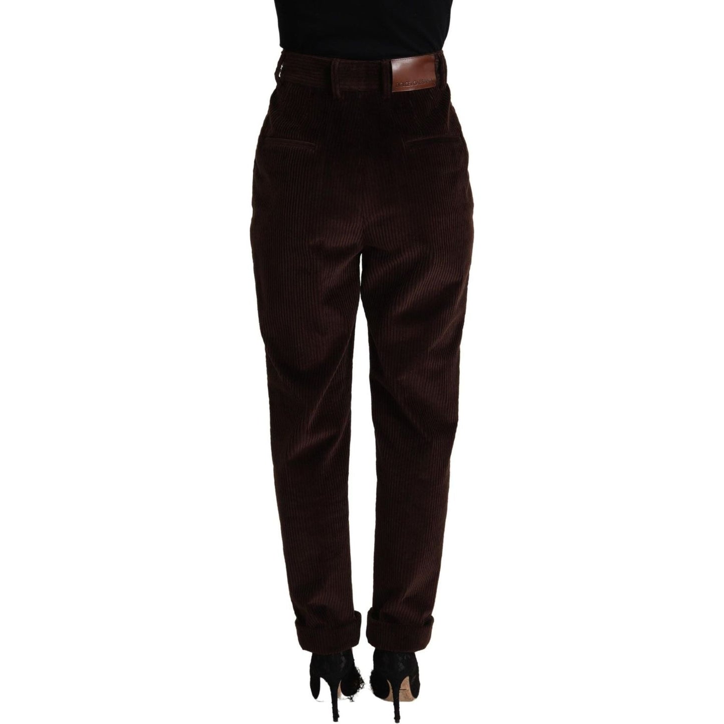 Dolce & Gabbana Elegant Bordeaux High-Waisted Corduroy Pants bordeaux-corduroy-cotton-trouser-tapered-pants IMG_0576-scaled-e0af7aa3-3e1.jpg