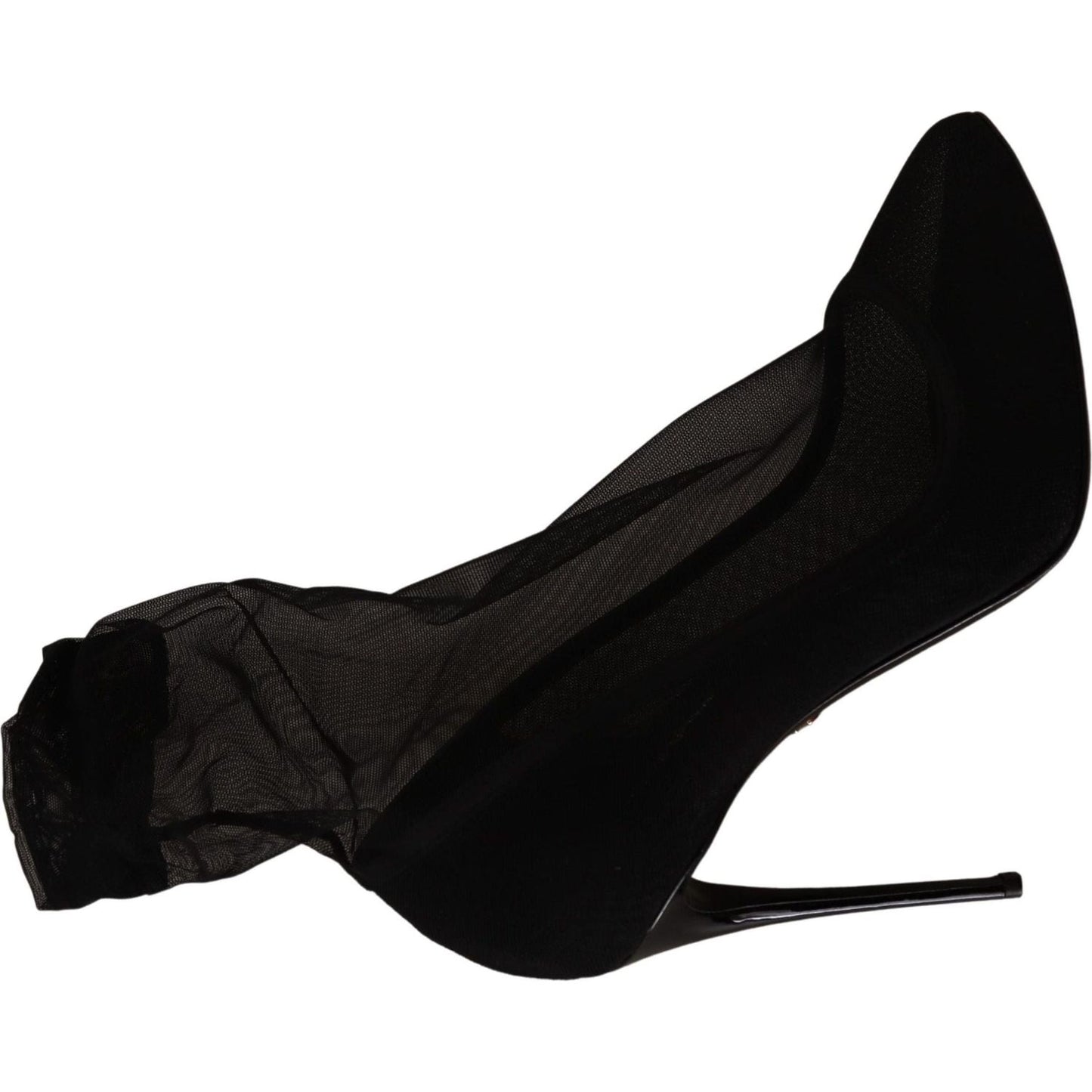 Dolce & Gabbana Elegant Black Stretch Socks Boots black-tulle-stretch-boots-pumps-shoes