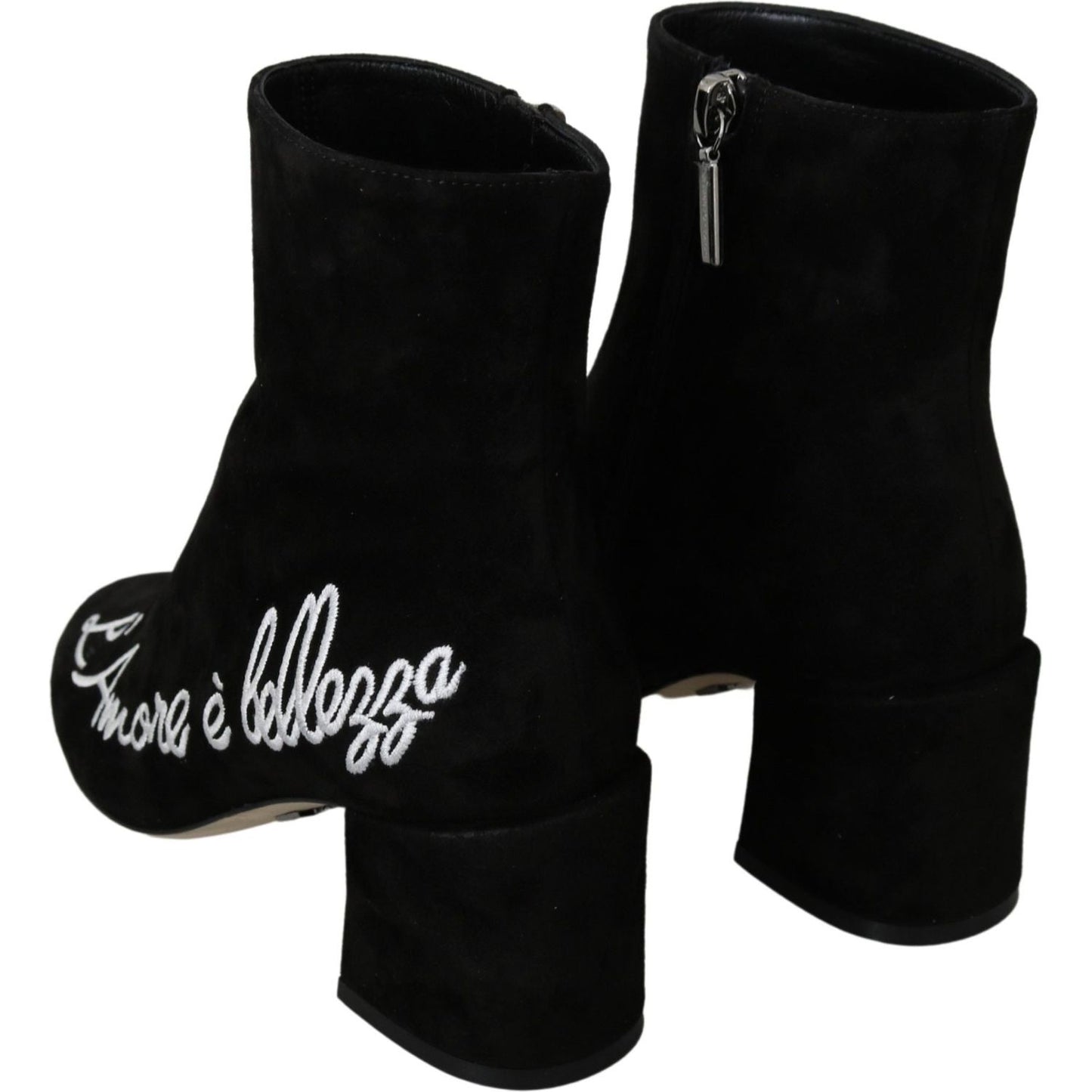 Dolce & Gabbana Chic Embroidered Ankle Boots black-suede-lamore-ebellezza-boots-shoes