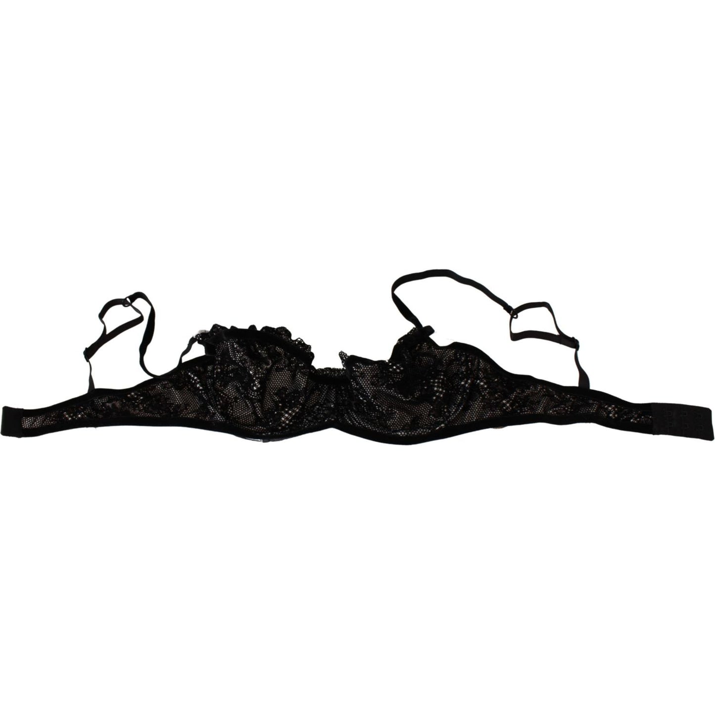 Ermanno Scervino Sleek Black Mesh Balconcino Bra black-mesh-balconcino-bra-nylon-underwear