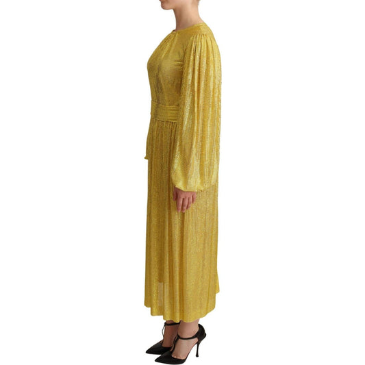 Dolce & Gabbana Crystal Embellished Pleated Maxi Dress WOMAN DRESSES yellow-crystal-mesh-pleated-maxi-dress IMG_0621-scaled-3367edae-151.jpg