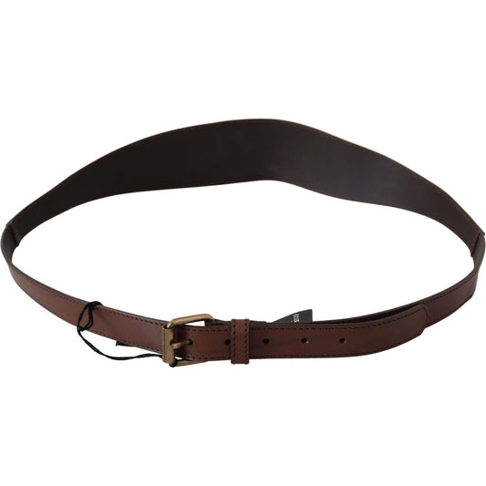PLEIN SUD Chic Dark Brown Leather Fashion Belt Belt brown-leather-gold-metal-buckle-belt IMG_0638-scaled-0161da64-54c.jpg