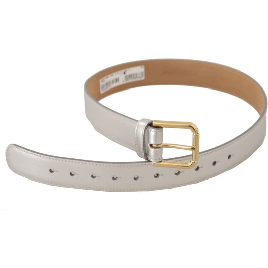 Dolce & Gabbana Engraved Silver-Toned Leather Belt silver-leather-gold-tone-logo-metal-buckle-belt IMG_0653-1-scaled-edbcec32-527.jpg