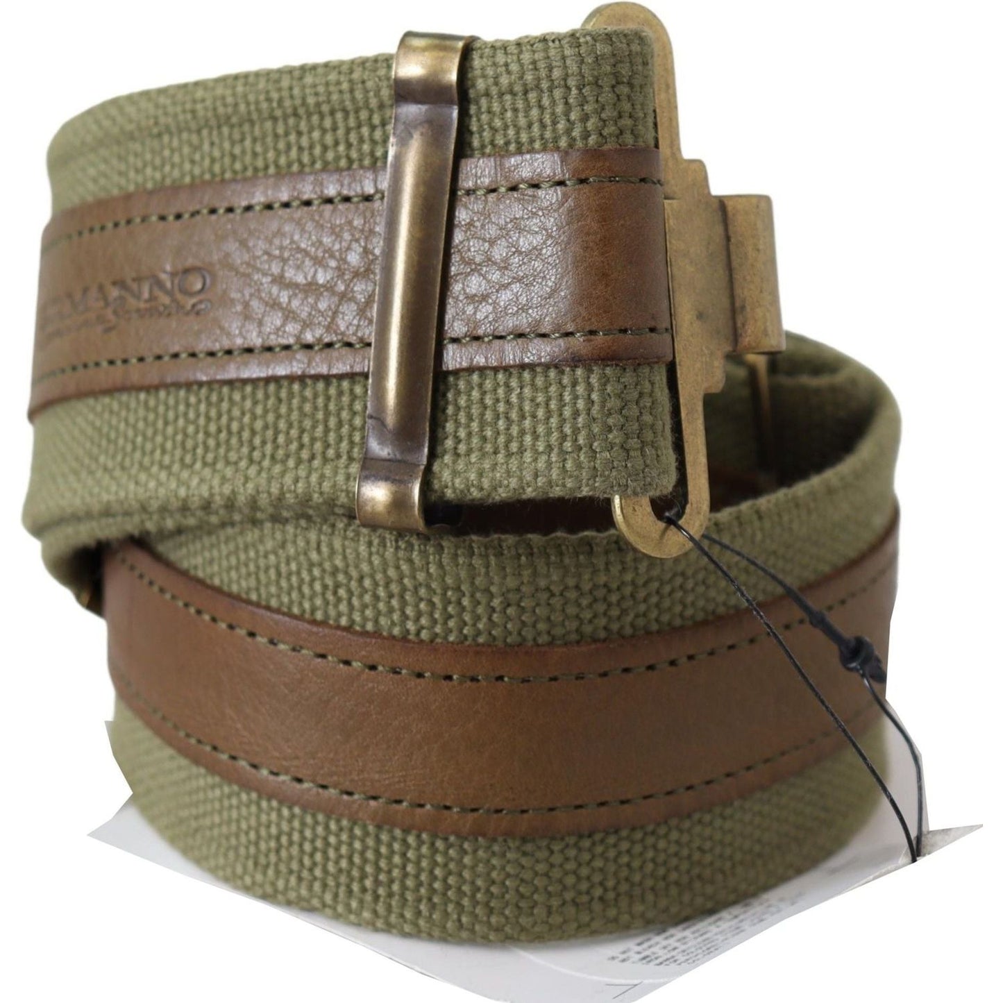 Ermanno Scervino Chic Army Green Rustic Belt Belt green-leather-rustic-bronze-buckle-army-belt