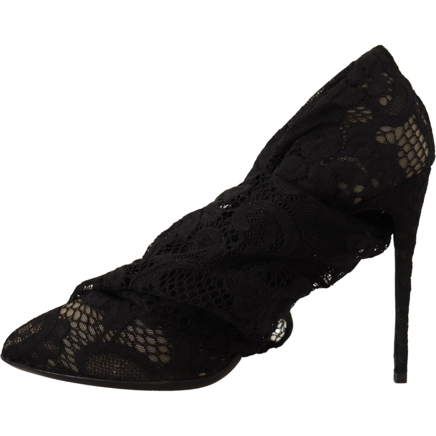Dolce & Gabbana Elegant Stretch Sock Boots in Sleek Black black-stretch-socks-taormina-lace-boots-shoes