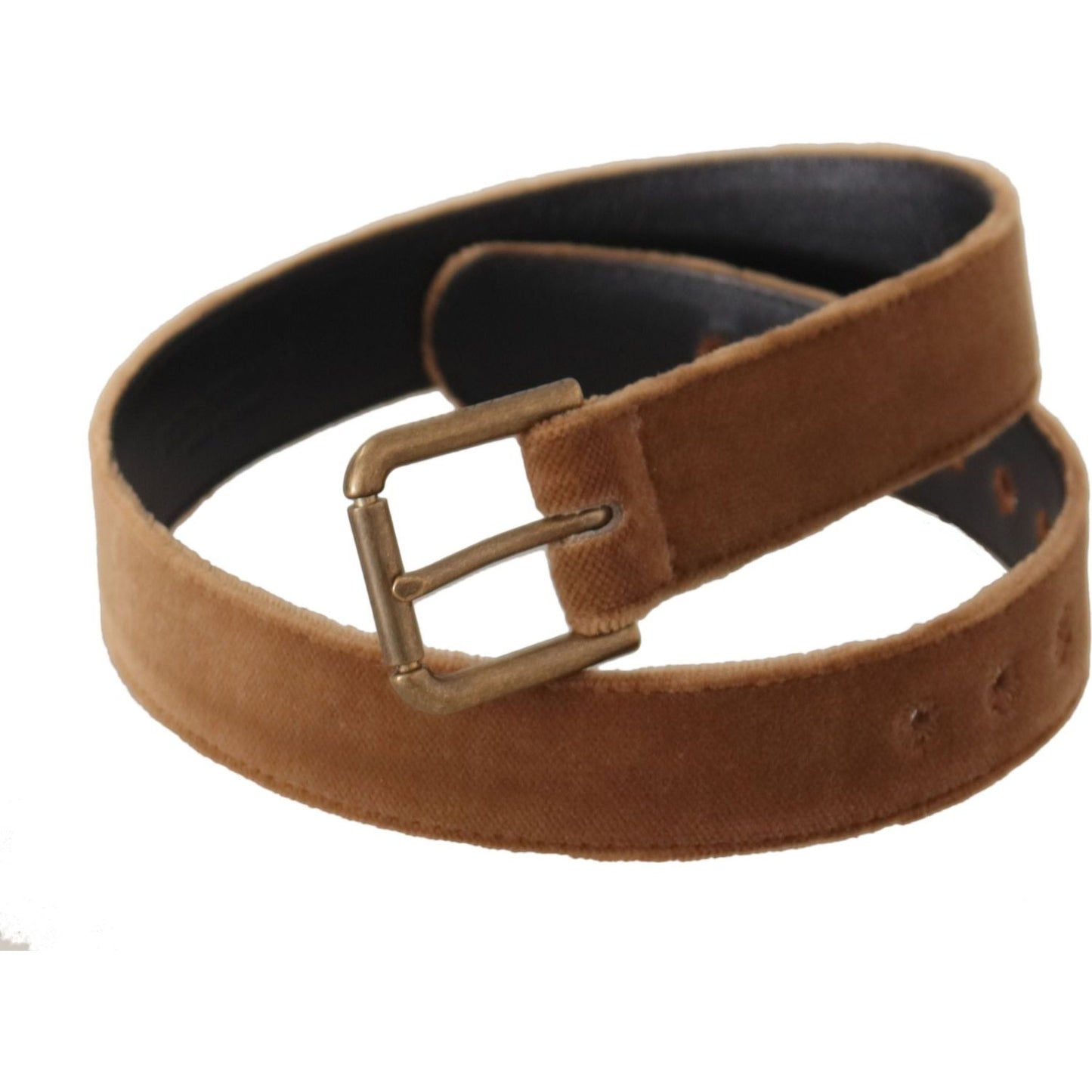 Dolce & Gabbana Elegant Engraved Buckle Leather Belt brown-velvet-bronze-vintage-logo-metal-buckle-belt IMG_0680-1-6643f01b-596.jpg