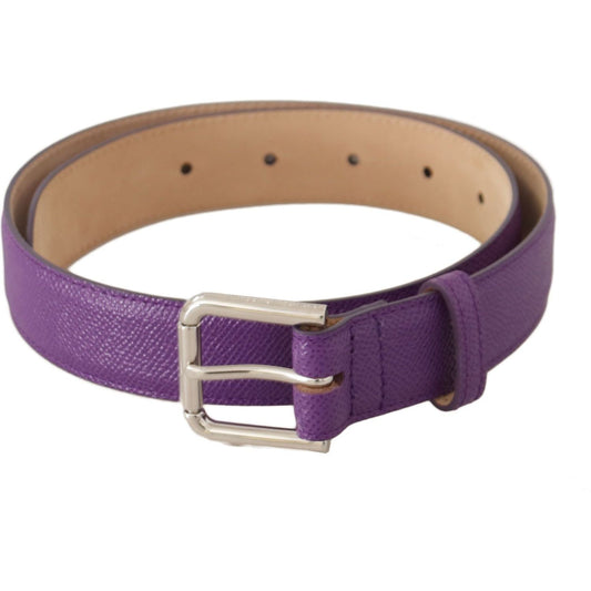 Dolce & GabbanaElegant Purple Leather Belt with Logo BuckleMcRichard Designer Brands£239.00