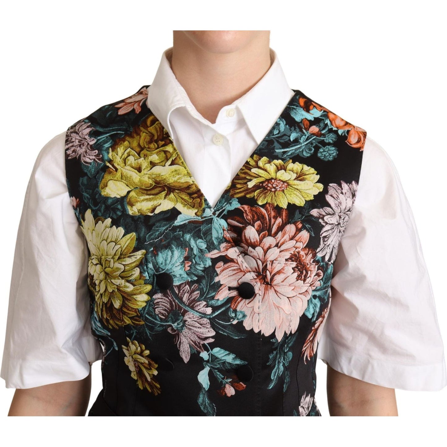 Dolce & Gabbana Exquisite Floral Jacquard Waistcoat black-jacquard-floral-waistcoat-vest