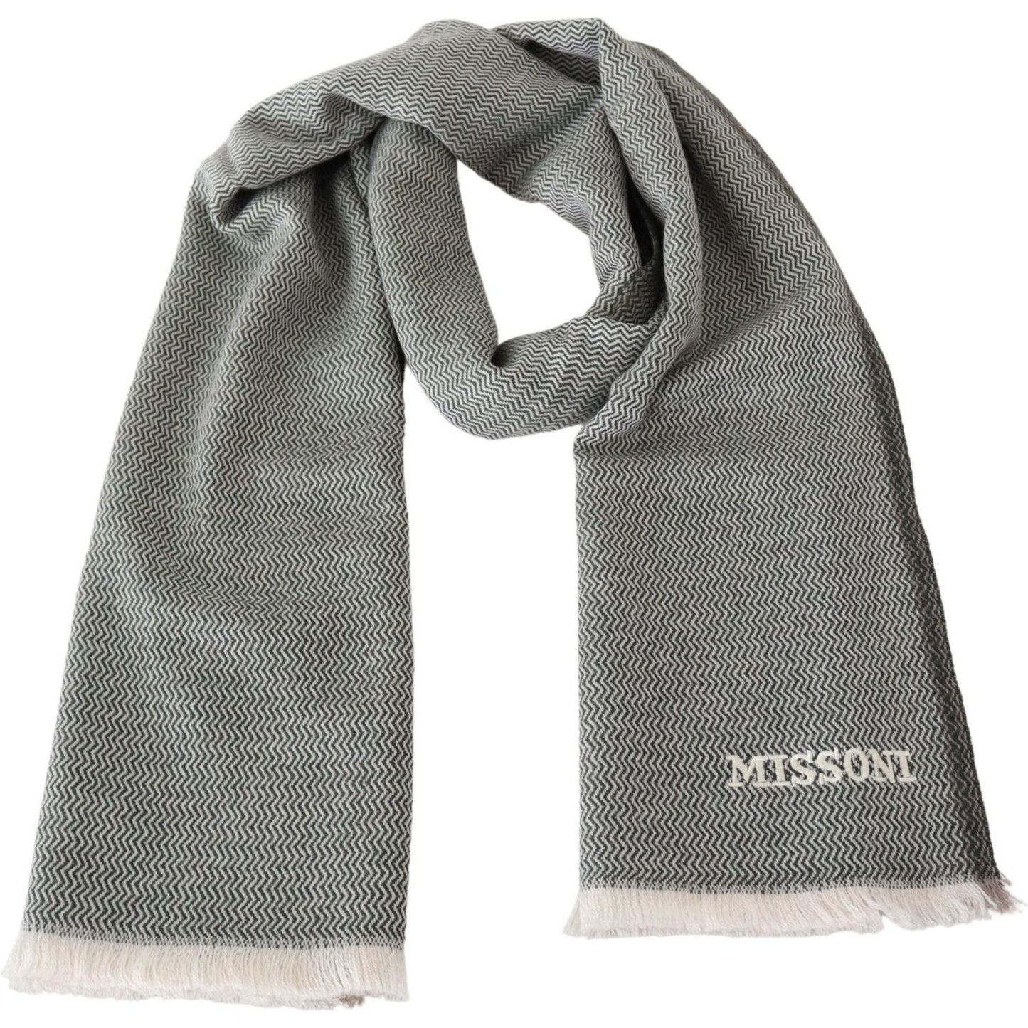 Missoni Plush Zigzag Cashmere Scarf in Gray gray-zigzag-pattern-cashmere-unisex-neck-scarf