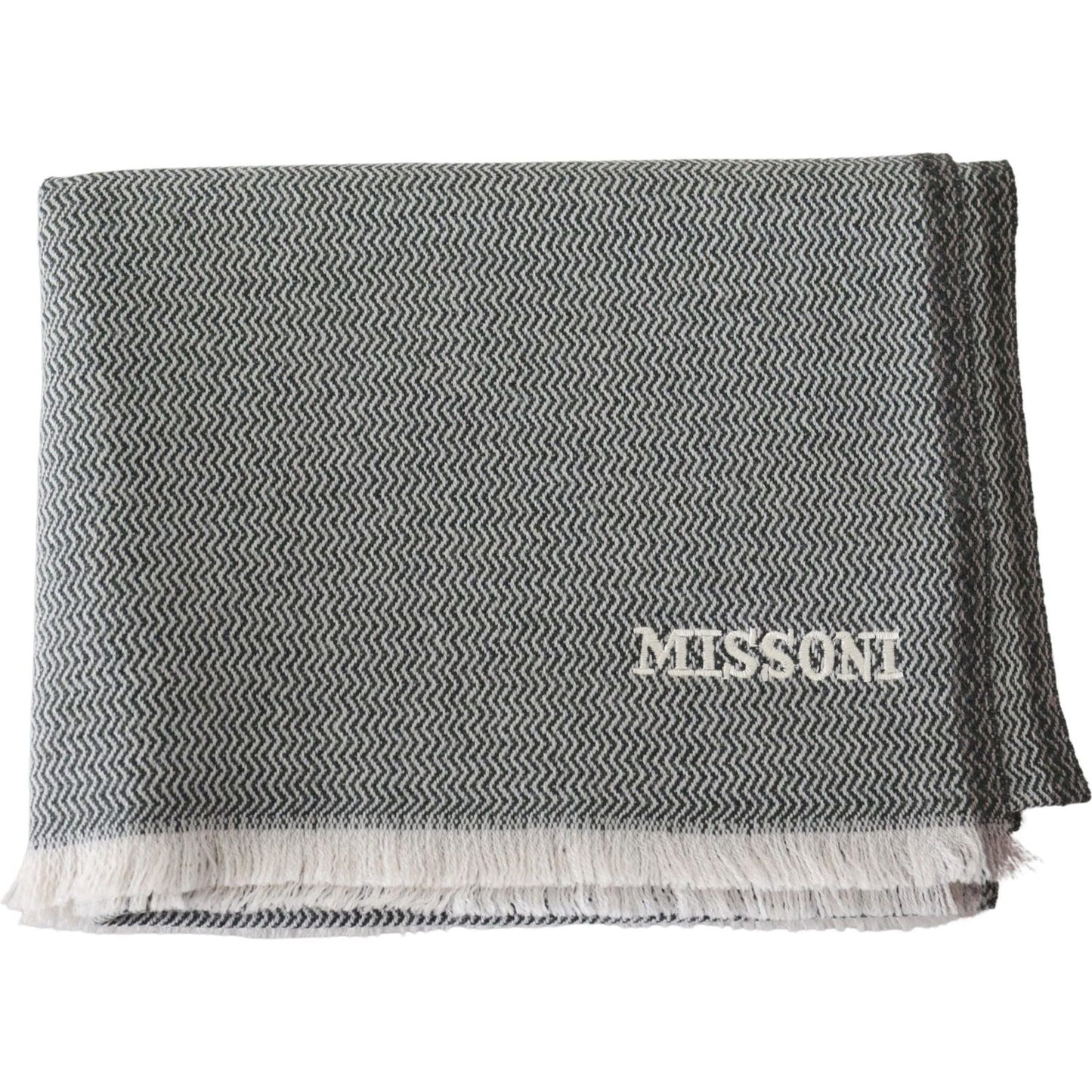 Missoni Plush Zigzag Cashmere Scarf in Gray gray-zigzag-pattern-cashmere-unisex-neck-scarf