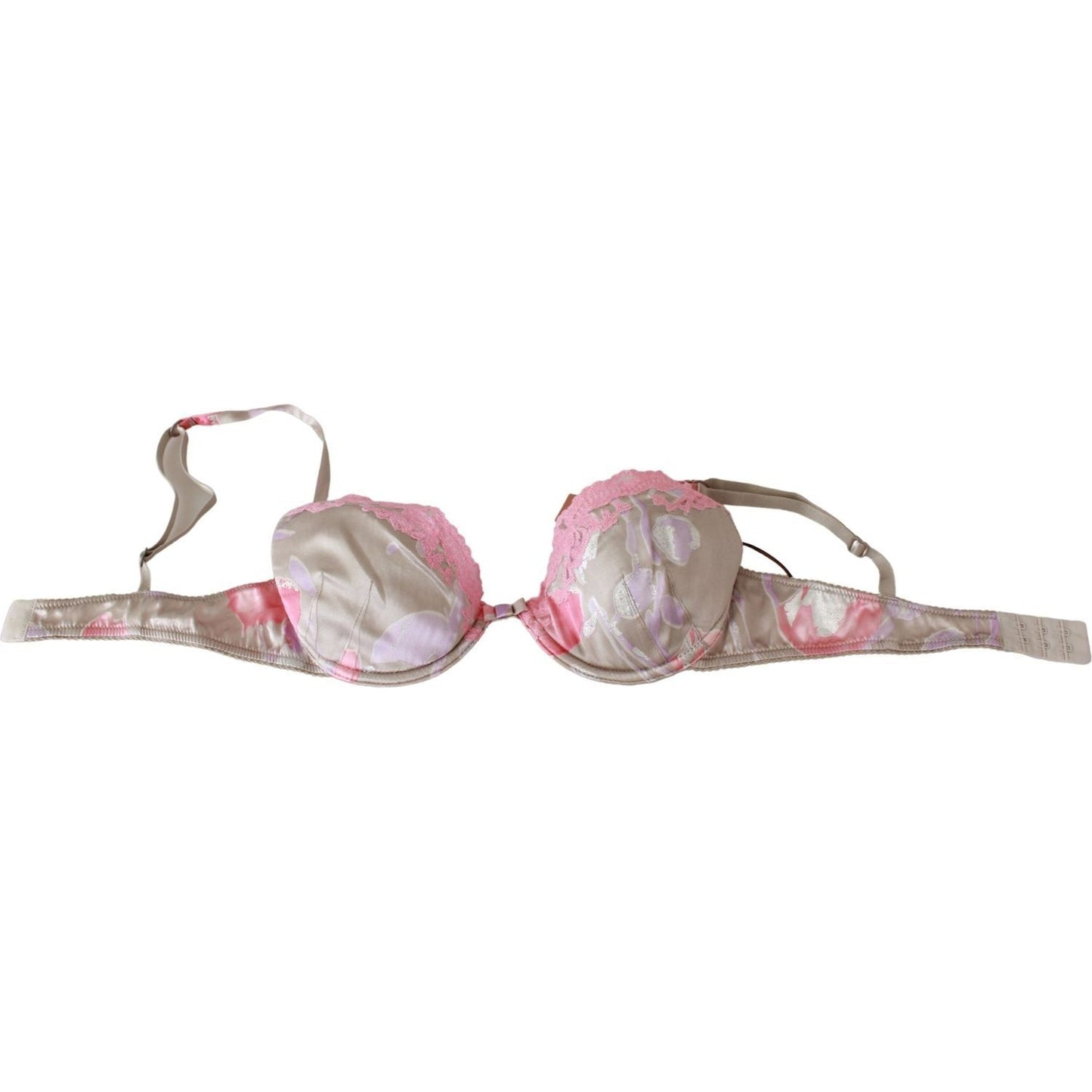 Ermanno Scervino Chic Pink Lace Silk Blend Push Up Bra pink-lace-silk-stretch-push-up-underwear